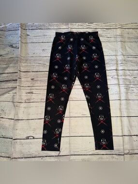 Star Wars Black Leggings with Red Lightsaber & Darth Vader Motif size L young